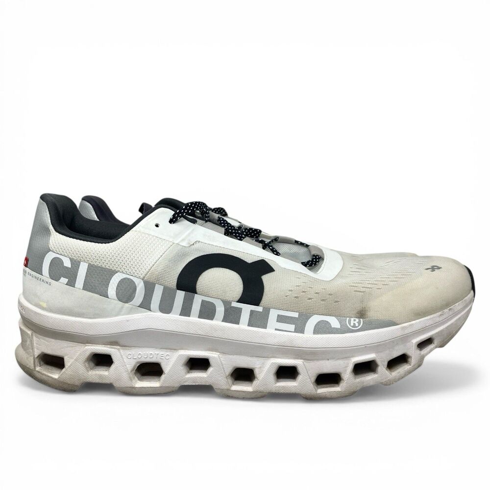 On Cloud Sneakers Mens 13 White Cloudmonster Cloudtec Helion Running 61.98288